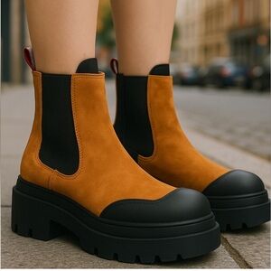 Women’s Scotch & Soda Suede Platform Chelsea Boots – Size 37 – NWT- No Box